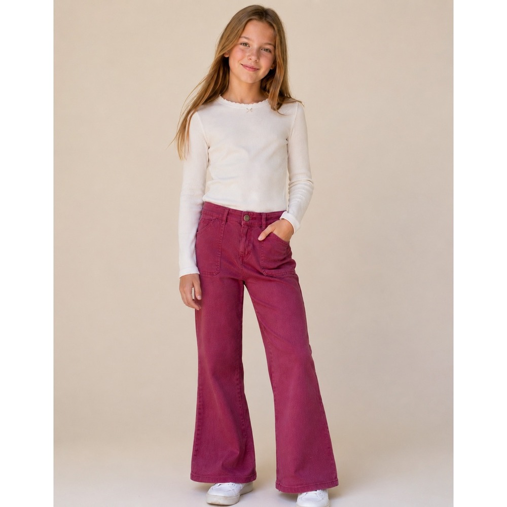 Levi's Girls Size 12 Pink Wide Leg Carpenter Jeans Utility Pants